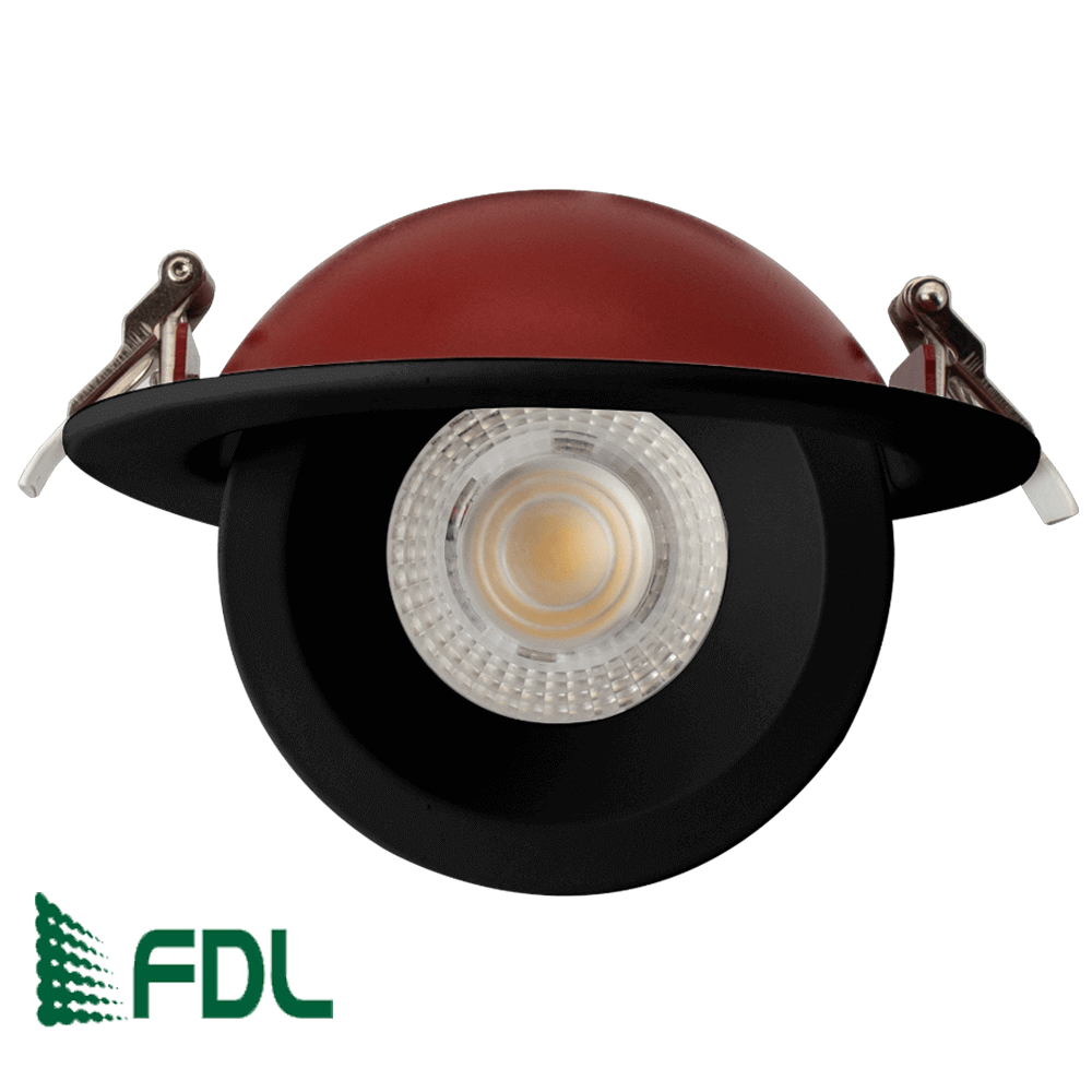 4 Inch Black Fire Rated Gimbal Pot Light 5CCT Dimmable 120v UL 263 ASTM E119 ULC S101 from LED Network