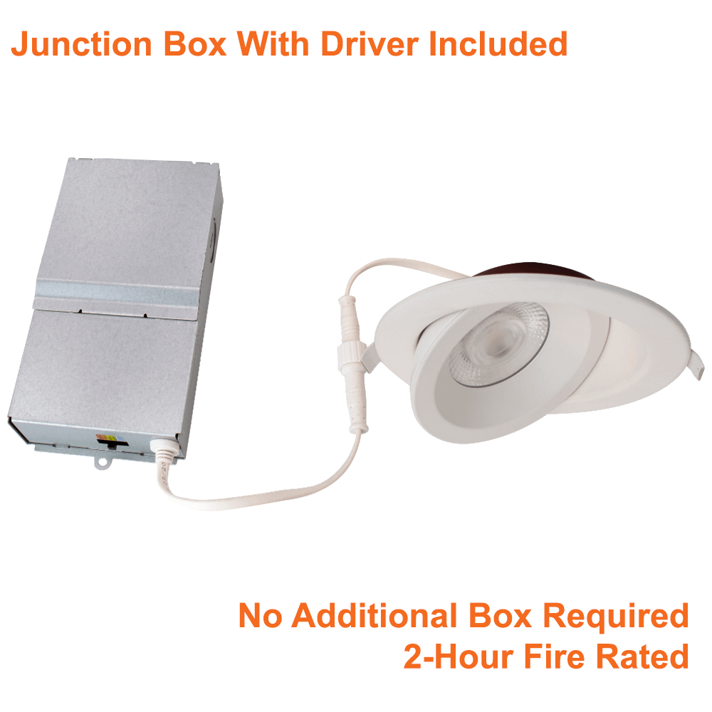 4 Inch White Fire Rated Gimbal Pot Light 2 Hour Fire Rating UL 263 ASTM E119 ULC S101 from LED Network