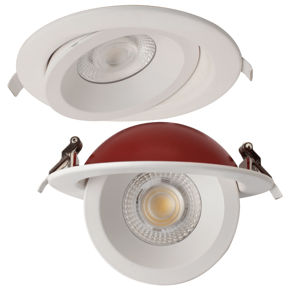 4 Inch White Fire Rated Gimbal Pot Light IC Rated Damp Location 2 Hour Fire Rating UL 263 FDFG-FR-4-9W-5CCT-WH FD Lighting 102247 from LED Network