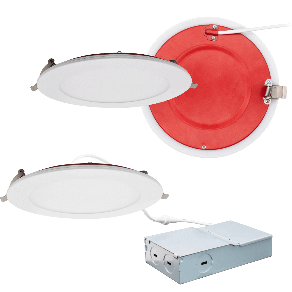 6 Inch Fire Rated Pot Light LED 2 Hour Fire Rating 5 CCT Selectable Dimmable 15 Watts 1100 Lumens IC Rated Wet Rated cETL 120v