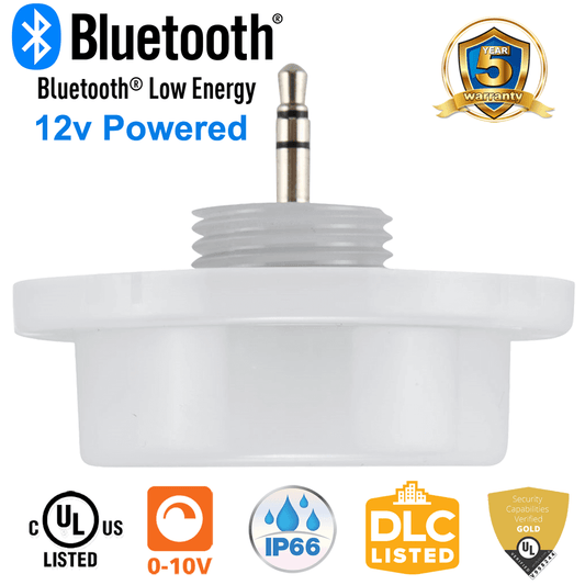 LED Fixture Controller Wireless 12v 0-10v Dimming 3.5mm Pin Mount Bluetooth Mesh UL DLC LNFMC-102-AUX For LN Wireless Lighting Controls From LED Network