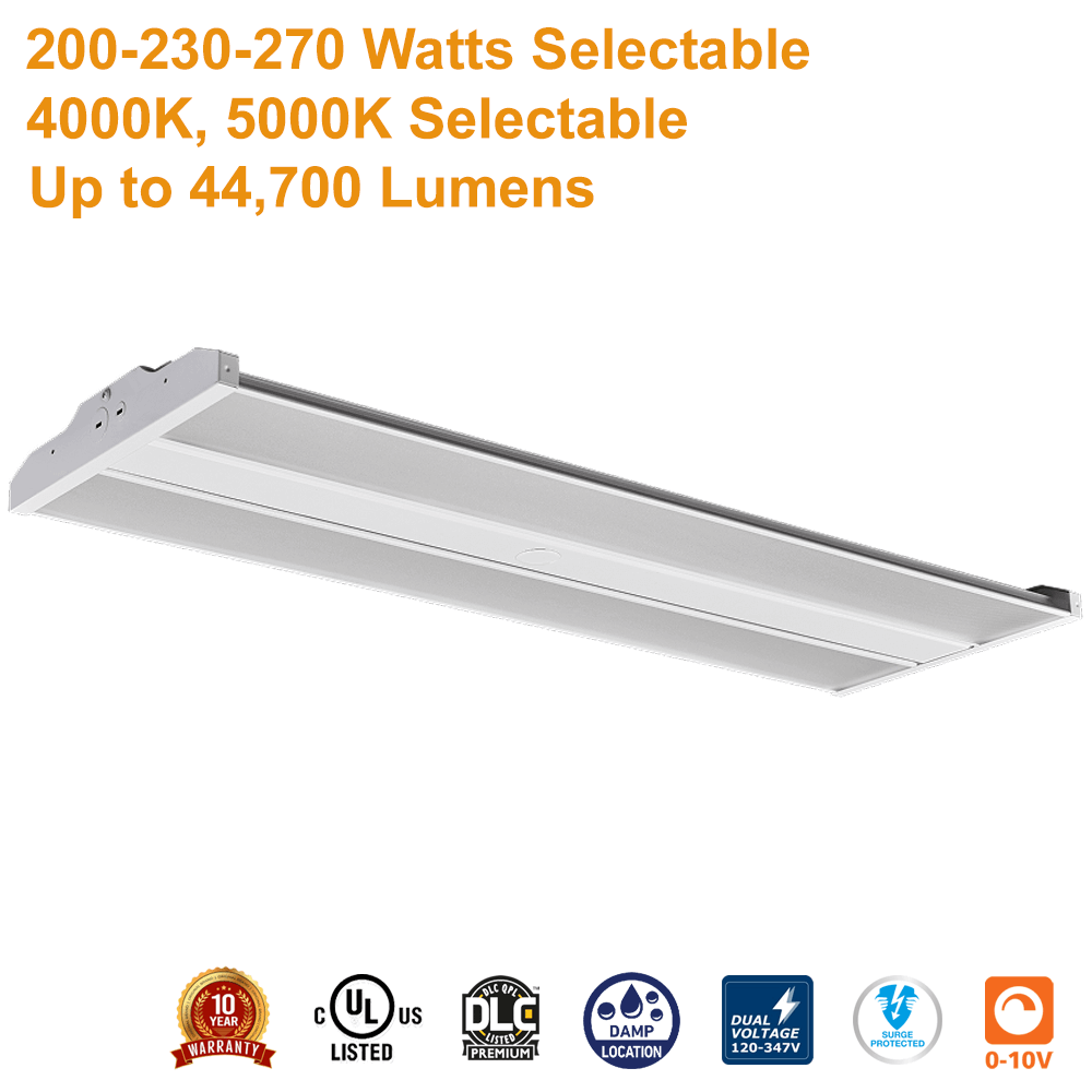 AA LED LHBSL230WUCCTW AA-900077UCCTW LED Linear High Bay 200W 230W 270W 4000K 5000K 120-347v UL DLC 0-10v Dimmable From LED Network