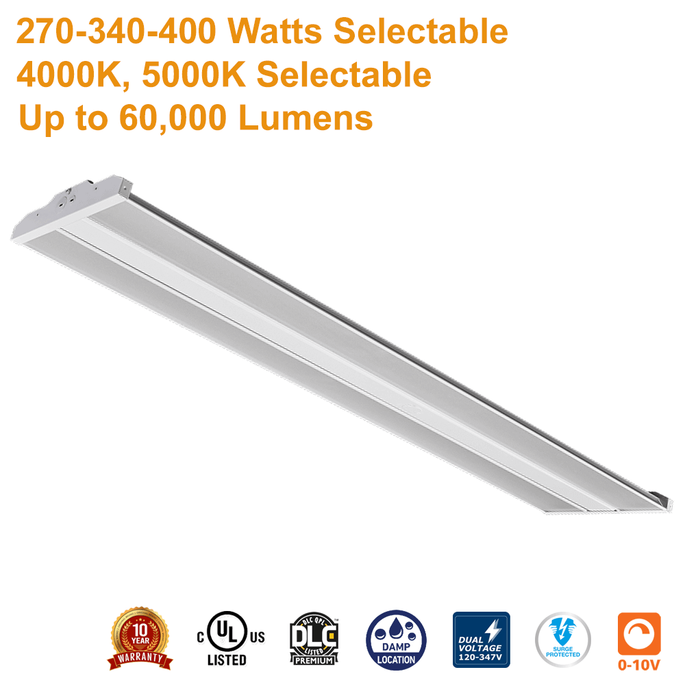 AA LED LHBSL340WUCCTW AA-900079UCCTW LED Linear High Bay 270W 340W 400W 4000K 5000K 120-347v UL DLC 0-10v Dimmable From LED Network