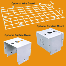 Wire Guard And Fixture Mounting Options For Foldable Linear LED High Bay 80W 100W 150W 3CCT Selectable 120-347v DLC 0-10v Dimmable Smart Ready ETL from LED Network