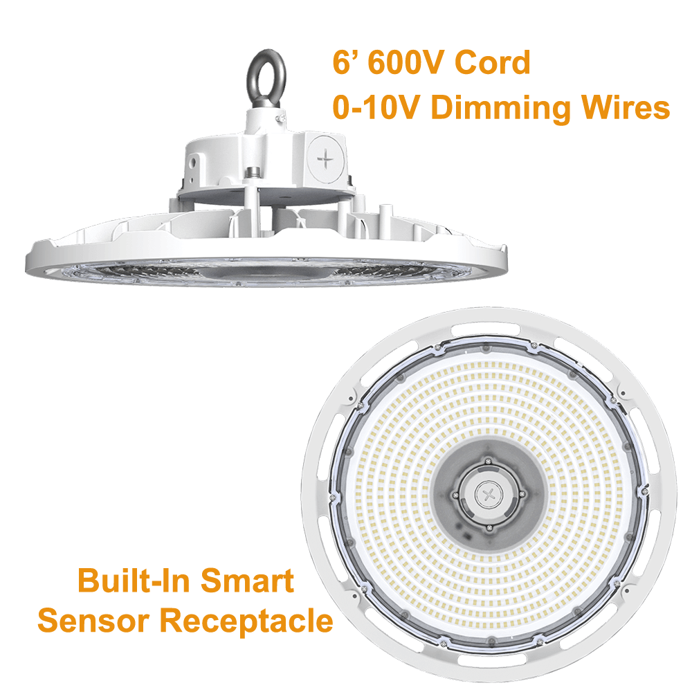 UFO LED High Bay 90W 120W 150W White 3 CCT 120-347v Dimmable UL DLC From LED Network