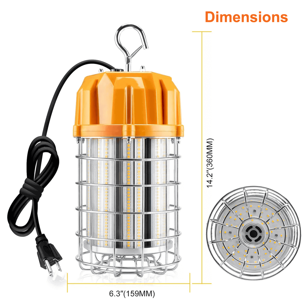 125 Watt LED Temporary Work Light 5000k 18125 Lumens 100-277v cETL Orange 3