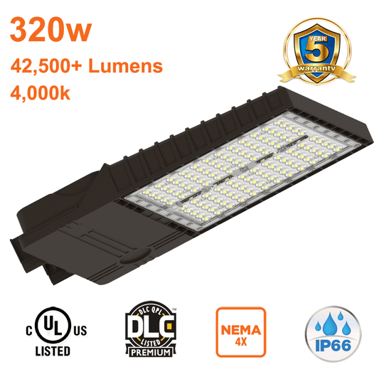 320watt Flood Light Parking Lot Light 4000k 42500 Lumens 120-347v cUL