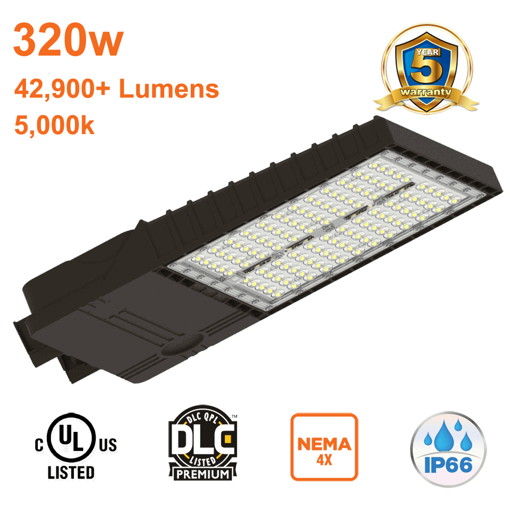 320watt Flood Light Parking Lot Light 5000k 42900 Lumens 120 347v cUL