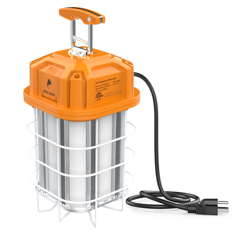 Work Light Construction Light 80w 5000k 120-277v cETL Orange Linkable LED Network