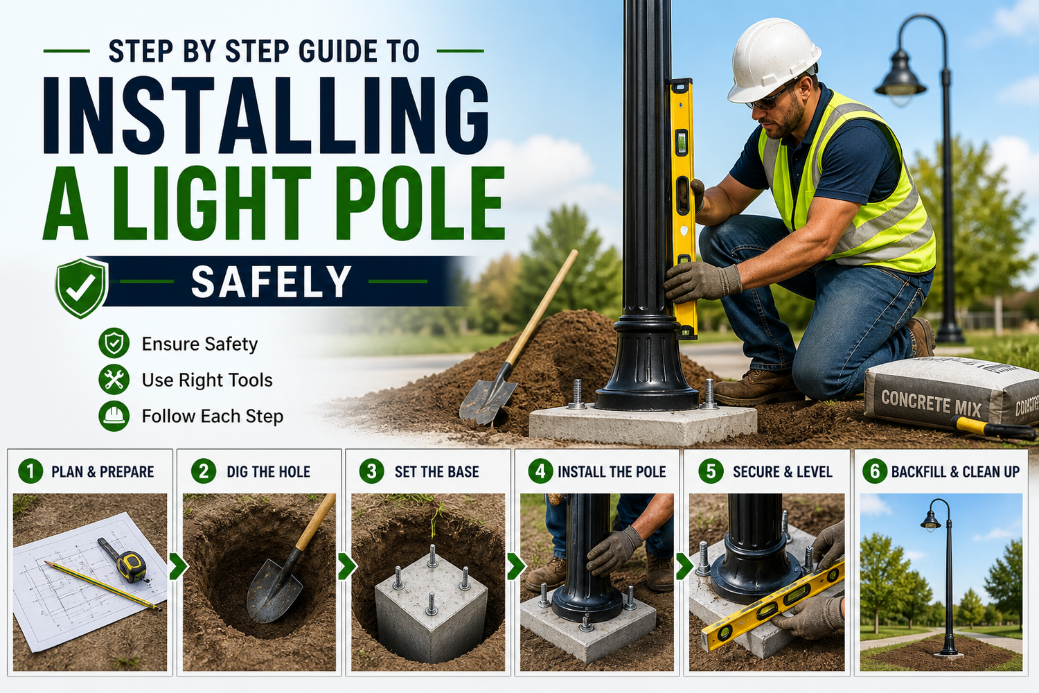 Step by Step Guide to Installing a Light Pole Safely