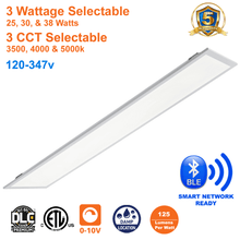 1x4 LED Panel Light Backlit 3CCT Wattage Selectable 120-347v Dimmable ETL From LED Network 1