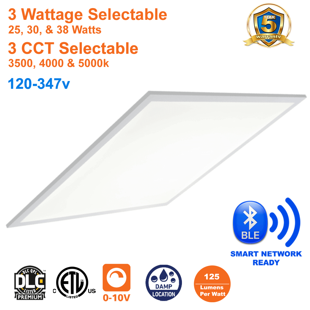 2x2 Modular Led Light 2x2 LED Panel Light Backlit Smart Ready 3CCT Wattage Adjustable 120-34