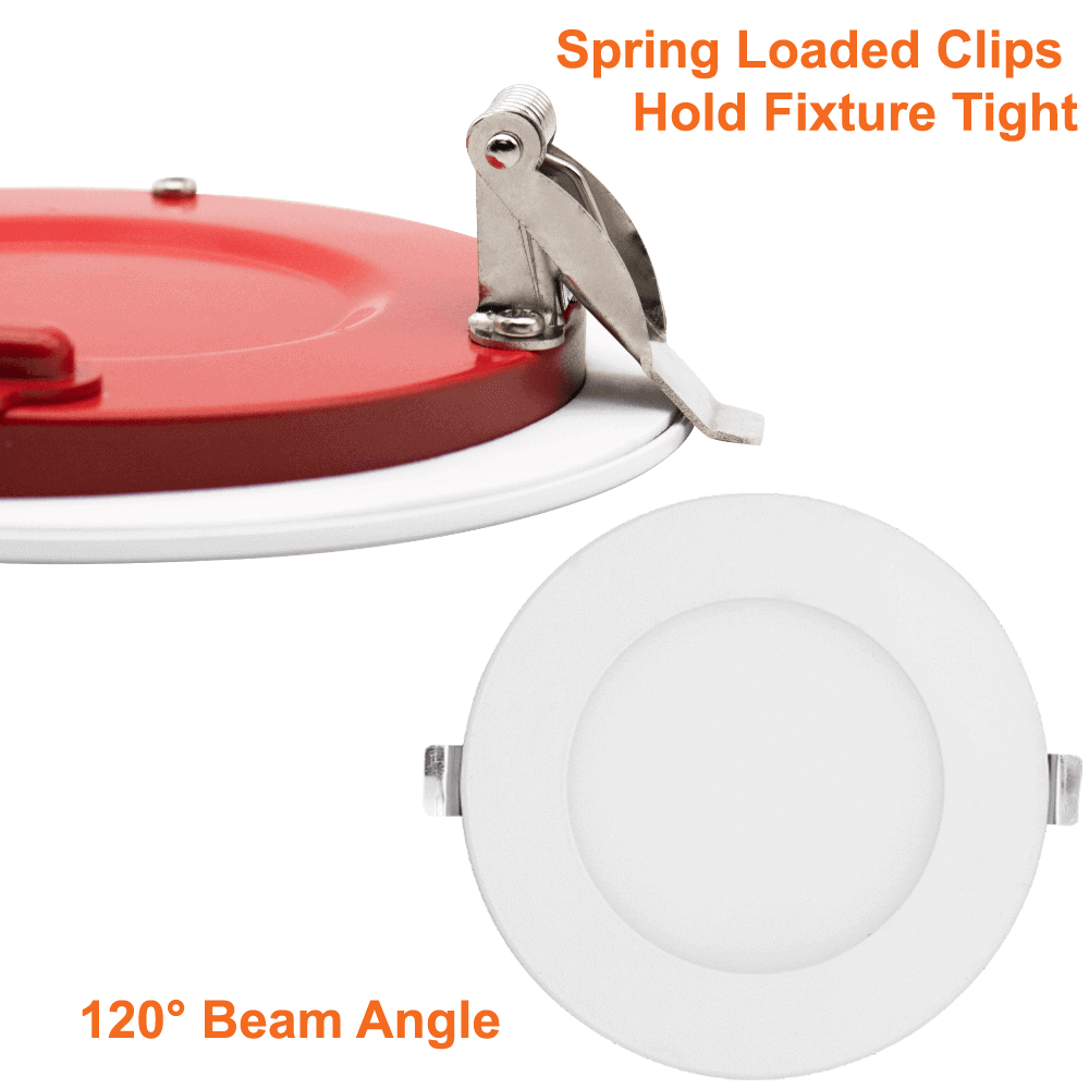 4 Inch Fire Rated Pot Light LED 2 Hour Fire Rating 5 CCT Selectable Dimmable IC Rated Wet Rated 12 Watts 800 Lumens cETL 120v