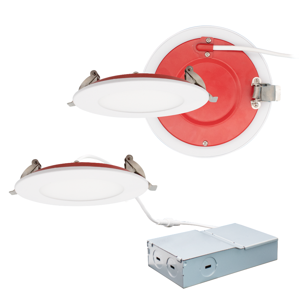 4 Inch Fire Rated Pot Light LED 2 Hour Fire Rating 5 CCT Selectable Dimmable IC Rated Wet Rated 12 Watts 800 Lumens cETL 120v