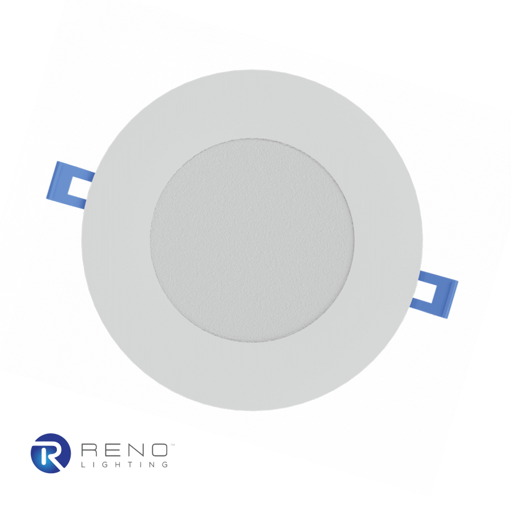 4 Inch LED Slim Pot Light 12 Watts 800 Lumens 120v 5 CCT Dimmable Damp Rated RENO Lighting RENO-4-S12W-MCCT-WH Recessed Downlight from LED Network