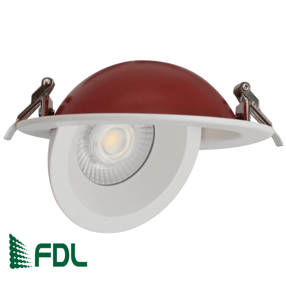 4 Inch White Fire Rated Gimbal Pot Light 5CCT Dimmable 120v  UL 263 ASTM E119 ULC S101  FD Lighting FDFG-FR-4-9W-5CCT-WH from LED Network