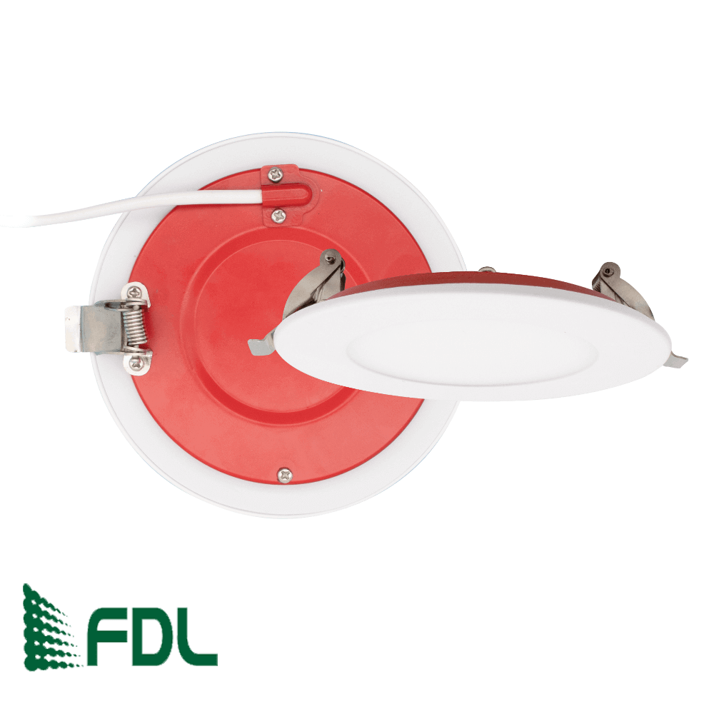 6 Inch Fire Rated Pot Light LED 2 Hour Fire Rating 5 CCT Selectable Dimmable 15 Watts 1100 Lumens  IC Rated Wet Rated cETL 120v