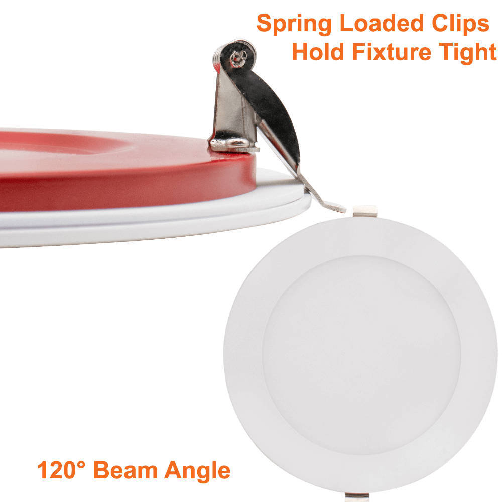 6 Inch Fire Rated Pot Light LED 2 Hour Fire Rating 5 CCT Selectable Dimmable 15 Watts 1100 Lumens  IC Rated Wet Rated cETL 120v