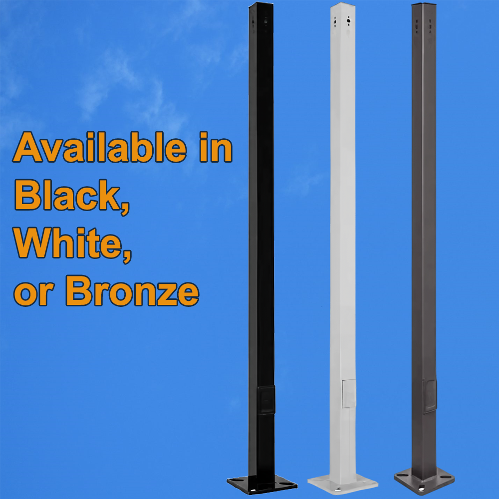 25 foot Light Pole 5 inch square aluminum for luminaire arm mount black white bronze from LED network
