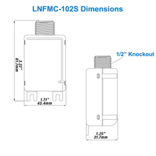 Dimensions of LNFMC-1025 Smart LED Fixture Controller 120-277v 0-10v Dimming Bluetooth Mesh Controls UL DLC LN Wireless Lighting Controls From LED Network
