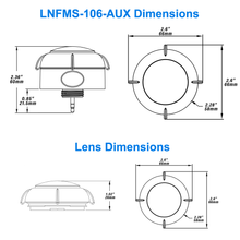 Dimensions Of LNFMS-106-AUX 12v DC Bluetooth Mesh Networked High Bay Occupancy Sensor And Controller 0-10v UL DLC Networked Lighting Controls From LED Network