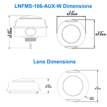 Dimensions Of The LNFMS-106-AUX-W IP65 Wireless Outdoor Indoor Bluetooth Mesh Networked Sensor Controller 0-10v Long Range UL For LN Wireless Lighting Controls From LED Network