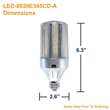 Dimensions of the LED-8039E345CD-A 18 Watt 347v E26 Base Dimmable LED Retrofit Lamp for Bollards and Post Tops by Light Efficient Design Replaces Up To 100w HID Produces Up To 2610 Lumens 3CCT Selectable 3000K 4000K 5000K from LED Network