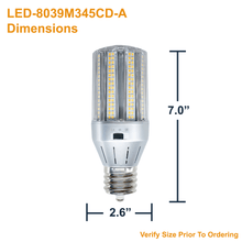 Dimensions of the LED-8039M345D-A 18W 120-277v EX39 Base Light Efficient Design B-Type Ballast Bypass LED Retrofit Bulb for Bollards and Post Tops 50% Dimmable Up To 2,610 Lumens, 3000K 4000K 5000K Replaces Up To 100W HID LED Network