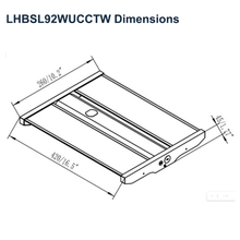 Dimensions Of The AA LED AA-900073UCCTW LHBSL92WUCCTW Linear LED High Bay Wattage Selectable 72 watts, 90 watts, 115 watts, 4000K or 5000K Selectable, 120-347 Surge Protected Driver, 0-10v dimmable, From LED Network