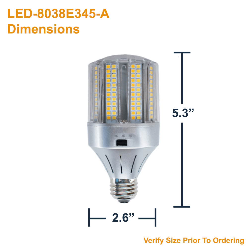 Dimensions of the LED-8038E345-A 14w 120-277v Bollard And Post Top LED Retrofit Lamp by Light Efficient Design 3000k 4000k 5000k Up To 1990 Lumens Replaces 70w HID Lamp from LED Network