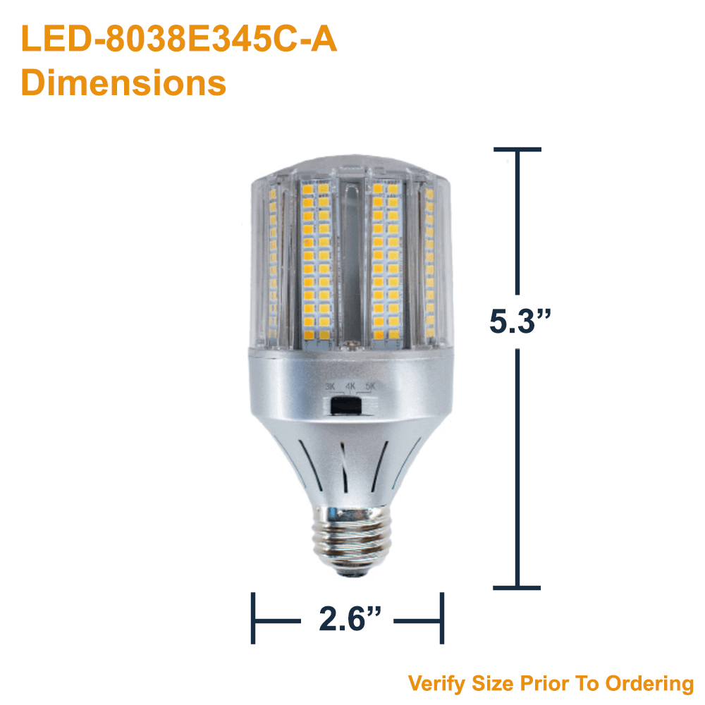 Dimensions Of LED-8038E345C-A 14w 347v Bollard And Post Top LED Retrofit Lamp by Light Efficient Design Select From 3000k 4000k 5000k Producing Up To 1990 Lumens from LED Network