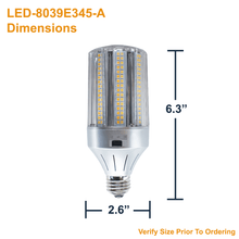Dimensions of the LED-8039E345-A 18 Watt 120-277v E26 Bollard Or Post Top B-Type Ballast Bypass LED Retrofit Bulb by Light Efficient Design Replaces 100W HID Up to 2610 Lumens 3000k 4000k 5000k Selectable from LED Network