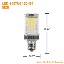Dimensions of the LED-8087M345D-G4 30 Watt 120-277v EX39 Base LED Retrofit Lamp Light Efficient Design For Wall Pack or Shoe Box Replaces Up To 100W HID 3000K 4000K 5000K from LED Network