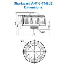 Dimensions Of The Sharkward ANT-6-4T-BLE  Network Lighting Controls PIR High Bay Sensor and Controller From LED Network 