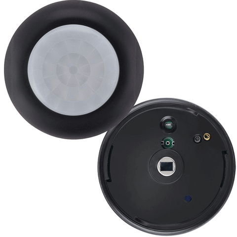 Image of LNFMS-106-AUX-W Outdoor Lighting Sensor Controller Long Range Wireless Lighting Controls with Lens Removed and Top View of Lens LN Wireless Lighting Controls From LED Network