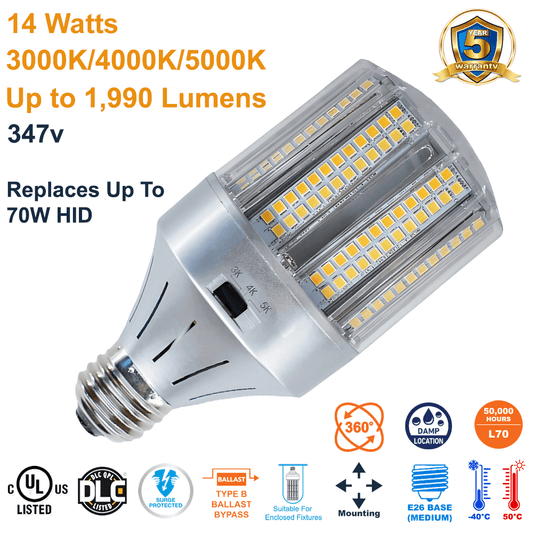 LED-8038E345C-A 14w 347v Bollard And Post Top LED Retrofit Lamp by Light Efficient Design Select From 3000k 4000k 5000k Producing Up To 1990 Lumens from LED Network