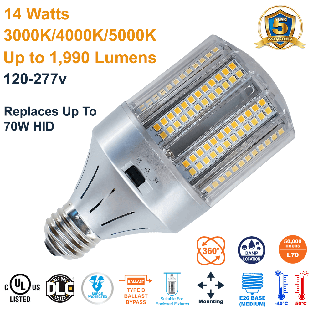 LED-8038E345-A 14w 120-277v Bollard And Post Top LED Retrofit Lamp by Light Efficient Design 3000k 4000k 5000k Up To 1990 Lumens Replaces 70w HID Lamp from LED Network