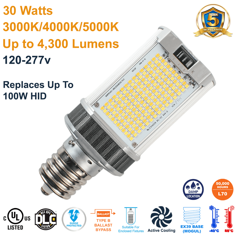 LED-8087M345D-G4 30 Watt 120-277v EX39 Base LED Retrofit Lamp Light Efficient Design For Wall Pack or Shoe Box Replaces Up To 100W HID 3000K 4000K 5000K from LED Network
