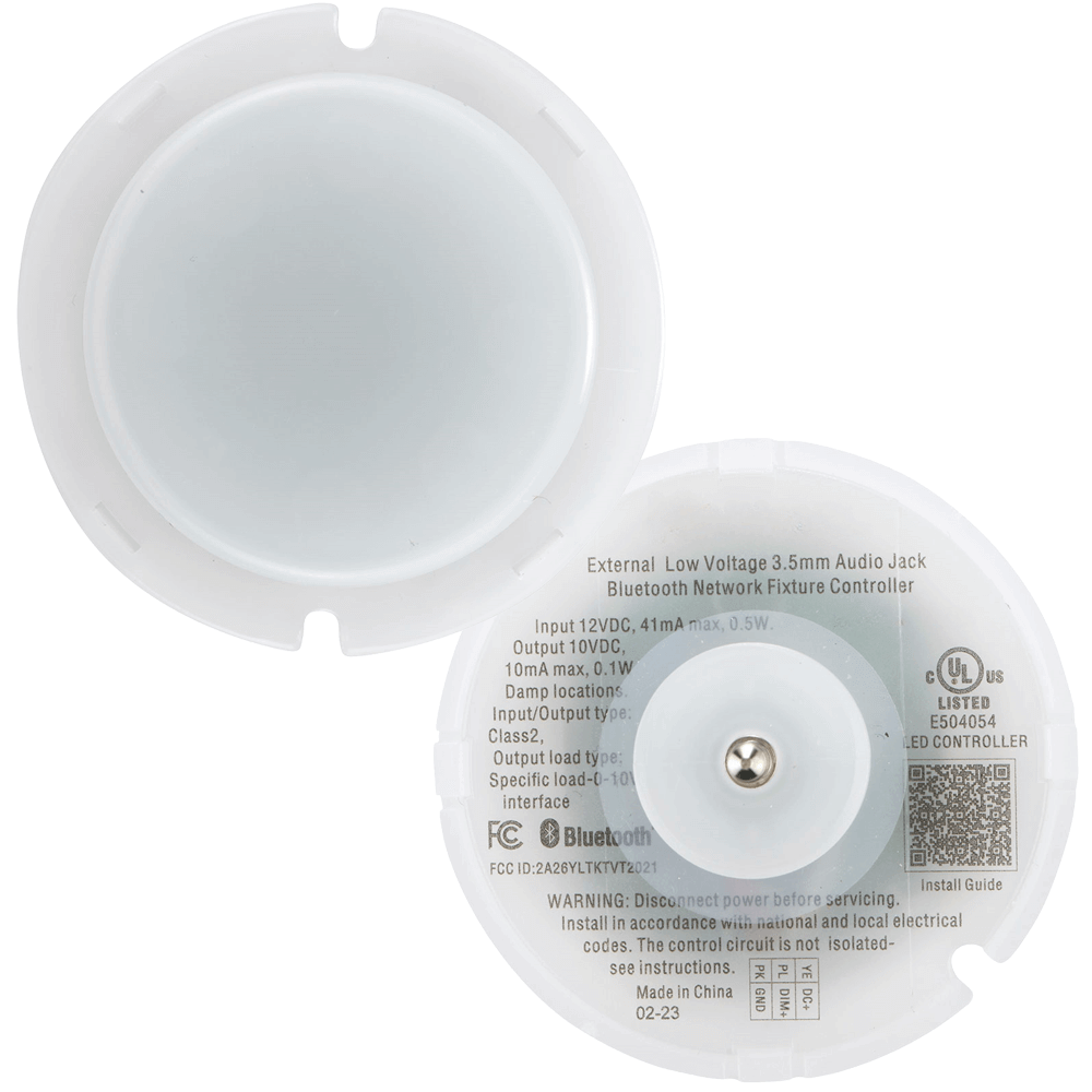 LED Fixture Controller Wireless Bluetooth Mesh 12v 0-10v Dimming 3.5mm Pin Mount UL DLC LNFMC-102-AUX Keilton WPPA102-AUX For LN Wireless Lighting Controls From LED Network
