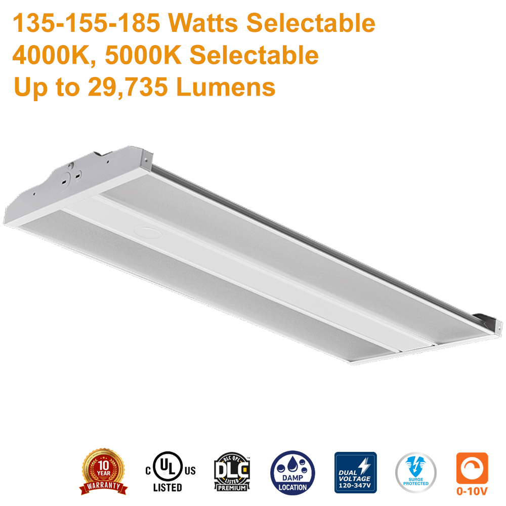 AALED LHBSL155WUCCTW AA-900075UCCTW LED Linear High Bay 135W 155W 185W 4000K 5000K 120-347v UL DLC 0-10v Dimmable From LED Network