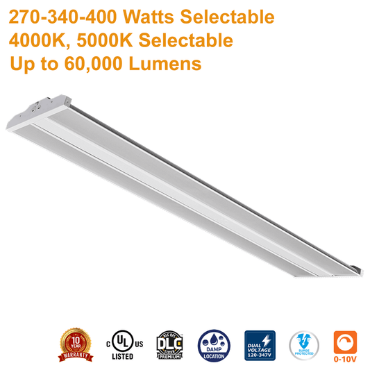 AA LED LHBSL340WUCCTW AA-900079UCCTW LED Linear High Bay 270W 340W 400W 4000K 5000K 120-347v UL DLC 0-10v Dimmable From LED Network