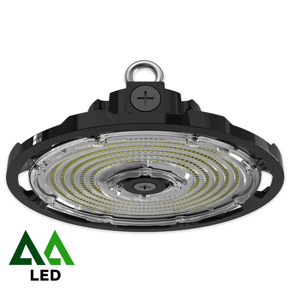 LED UFO High Bay 90W 120W 150W Dimmable Black 3 CCT 120-347v UL DLC From LED Network