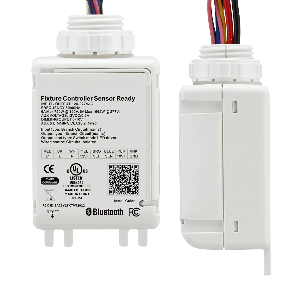 LNFMC-1025 Wireless LED Fixture Controller 120-277v 0-10v Dimming Bluetooth Mesh Controls UL DLC Keilton PPA102S LN Wireless Lighting Controls From LED Network