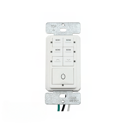 LNWMS-1017S Wall Switch For 0-10v Wireless Lighting Controls 4 Scene Controller On Off Dim Up Dim Down 120-277v UL DLC Keilton WP1017S For LN Wireless Lighting Controls From LED Network