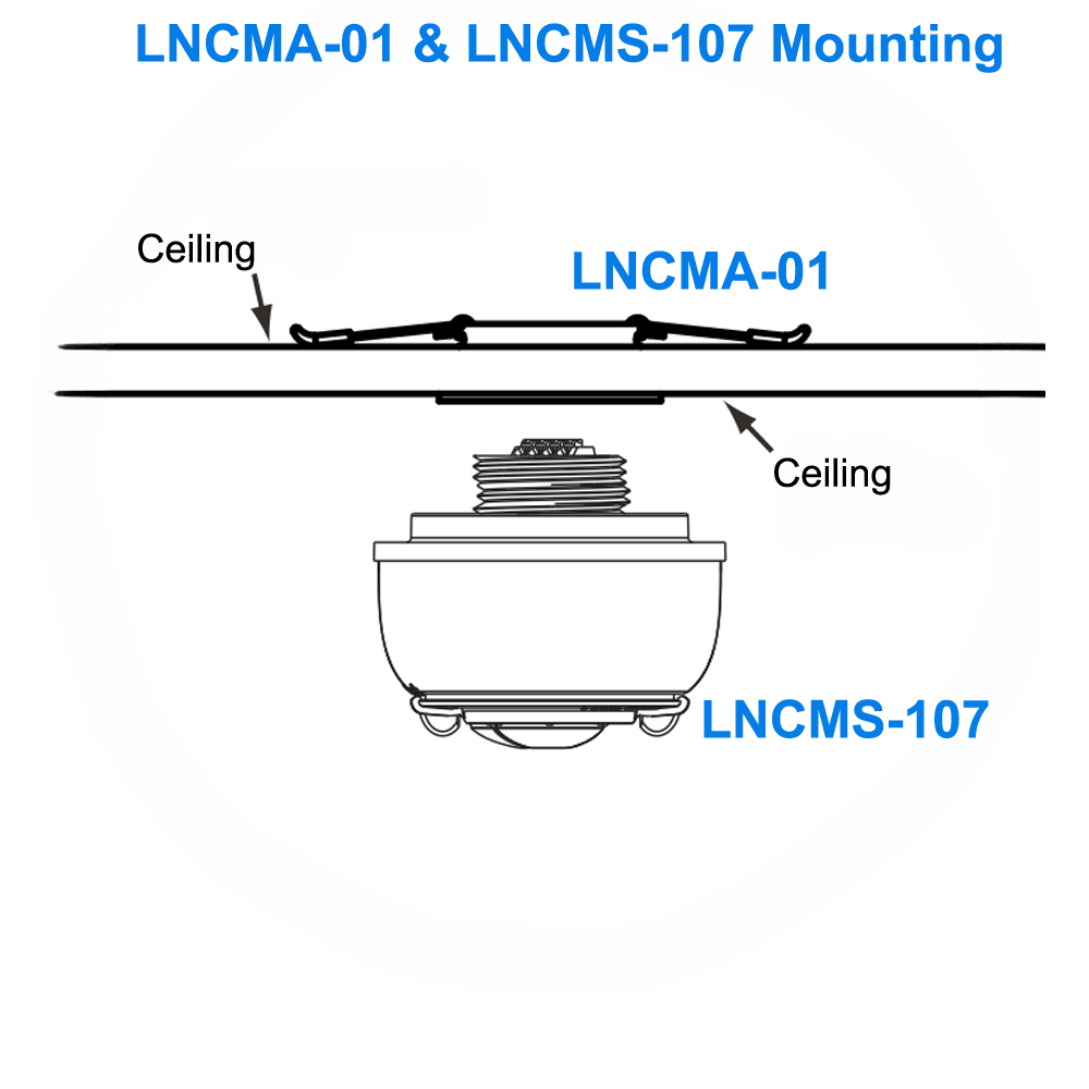 Mounting Of LNCMA-01 Recessed Ceiling Mounting Adapter For LNCMS-107 Occupancy Sensor LN Wireless Lighting Controls from LED Network