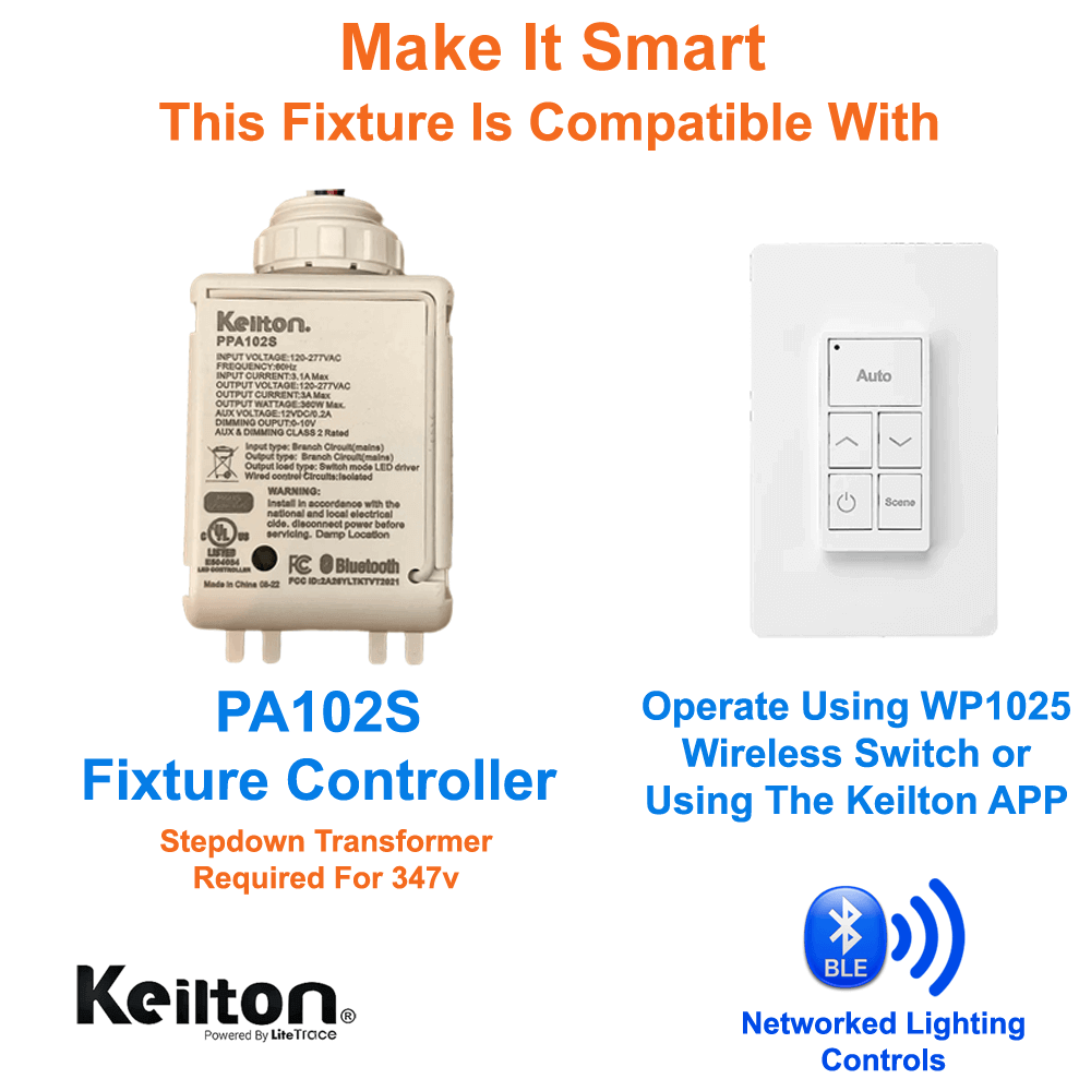 Make It A Smart Bluetooth Mesh Networked Controlled 2' x 2' Panel Light Compatible With Keilton PA102S And WP1025 Switch