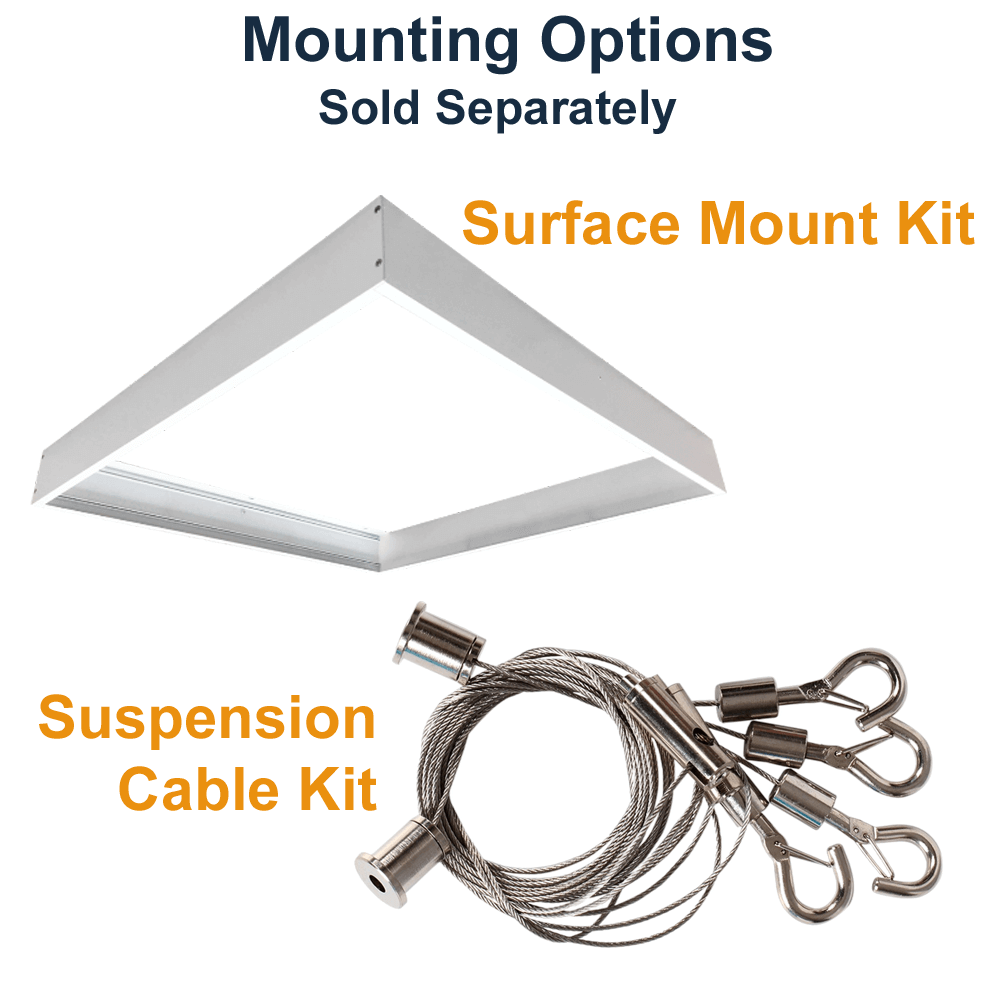 Mounting Options for the FD Lighting FDPL-22BL-20-3CCT-120-347-D-PIR Backlit 2x2 LED Panel Light with Sensor Base for PIR or NLC sensor/controller 3500K 4000K 5000K selectable 30 Watts 40 Watts 50 Watts selectable 120-347v 0-10v Dimmable ETL from LED Network Mounting Options are Sold Separately