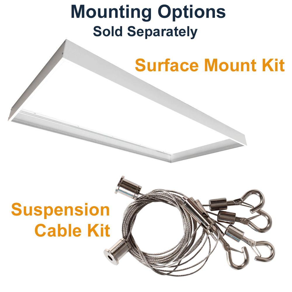 Mounting Options for the FD Lighting FDPL-24BL-50-3CCT-120-347-D-PIR Backlit 2x4 LED Panel Light with Sensor Base for PIR or NLC sensor/controller 3500K 4000K 5000K selectable 40 Watts 45 Watts 50 Watts selectable 120-347v 0-10v Dimmable ETL from LED Network Mounting Options are Sold Separately
