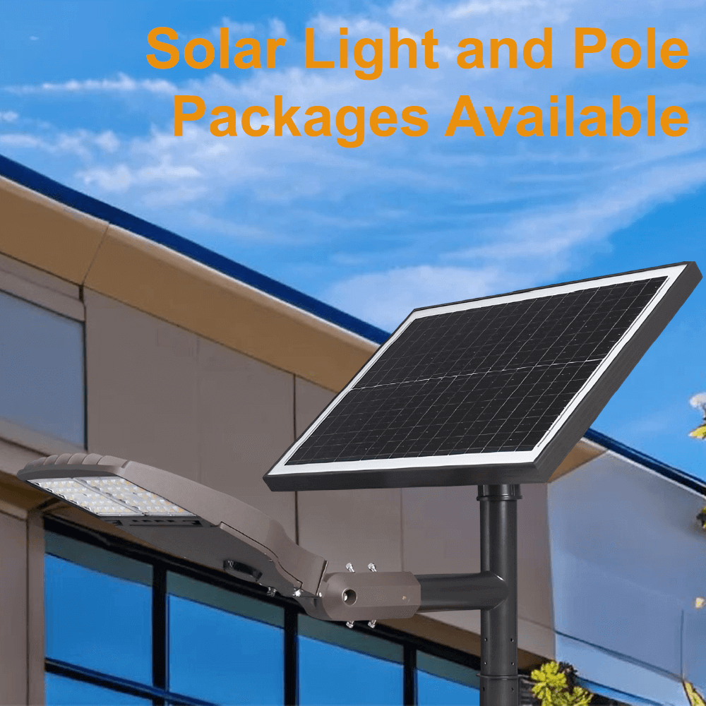 Solar Motion Sensor Light Solar Flood Light and Light Pole Packages with the Solera SL-SAL-100L-FC Solar Motion Sensor Light Built for Canada from LED Network