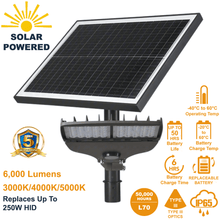 SL-SAL-60L-FC LED Solar Light 6000 Lumen Solar Parking Lot Light with Motion Sensor 3000K 4000K 5000K Type III Optics by Solera Outdoor Solar Lighting Built for Canada from LED Network
